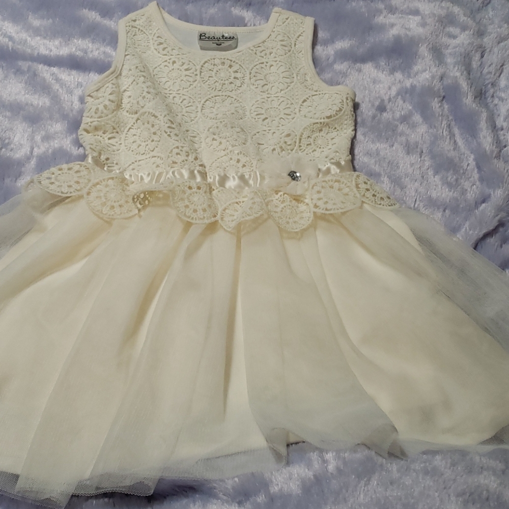 Girls cream tulle dress